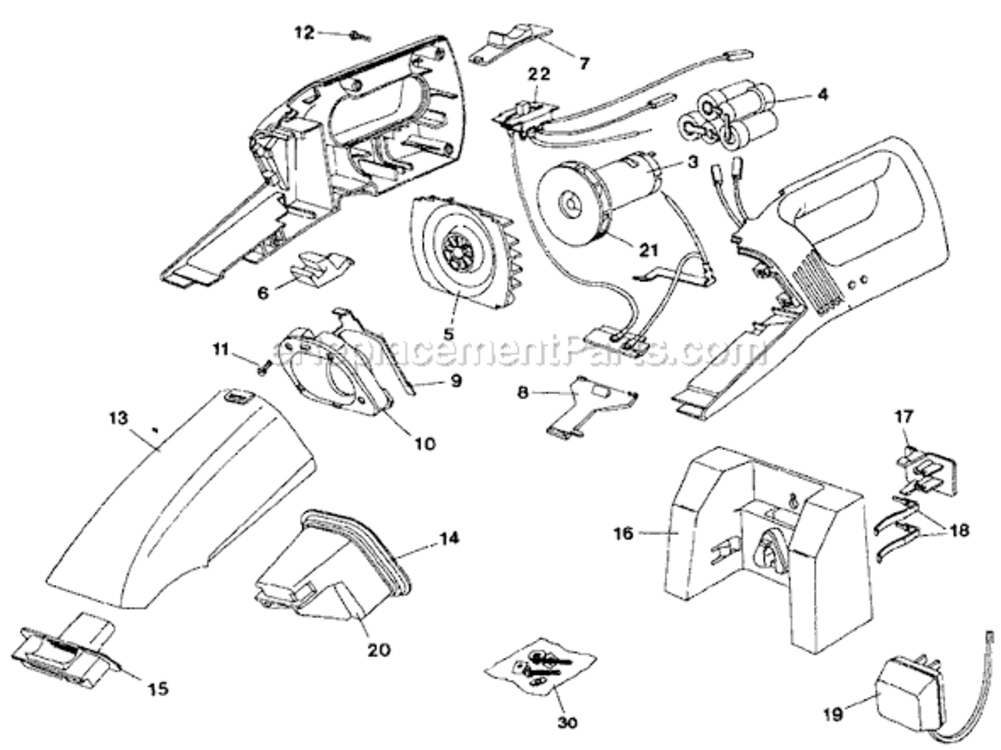 Page A Diagram and Parts List for DB3000 Type 3 Black and Decker Upright Vacuum